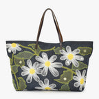 Fendi Handbag Denim Flower Applique Navy
