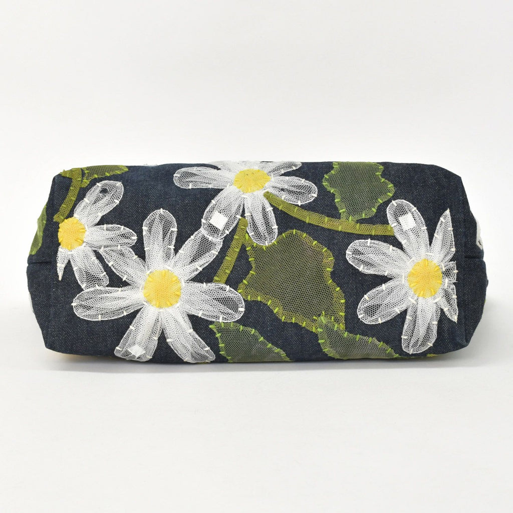 Fendi Handbag Denim Flower Applique Navy — view 7