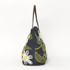 Fendi Handbag Denim Flower Applique Navy — view 3