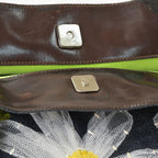 Fendi Handbag Denim Flower Applique Navy — view 8