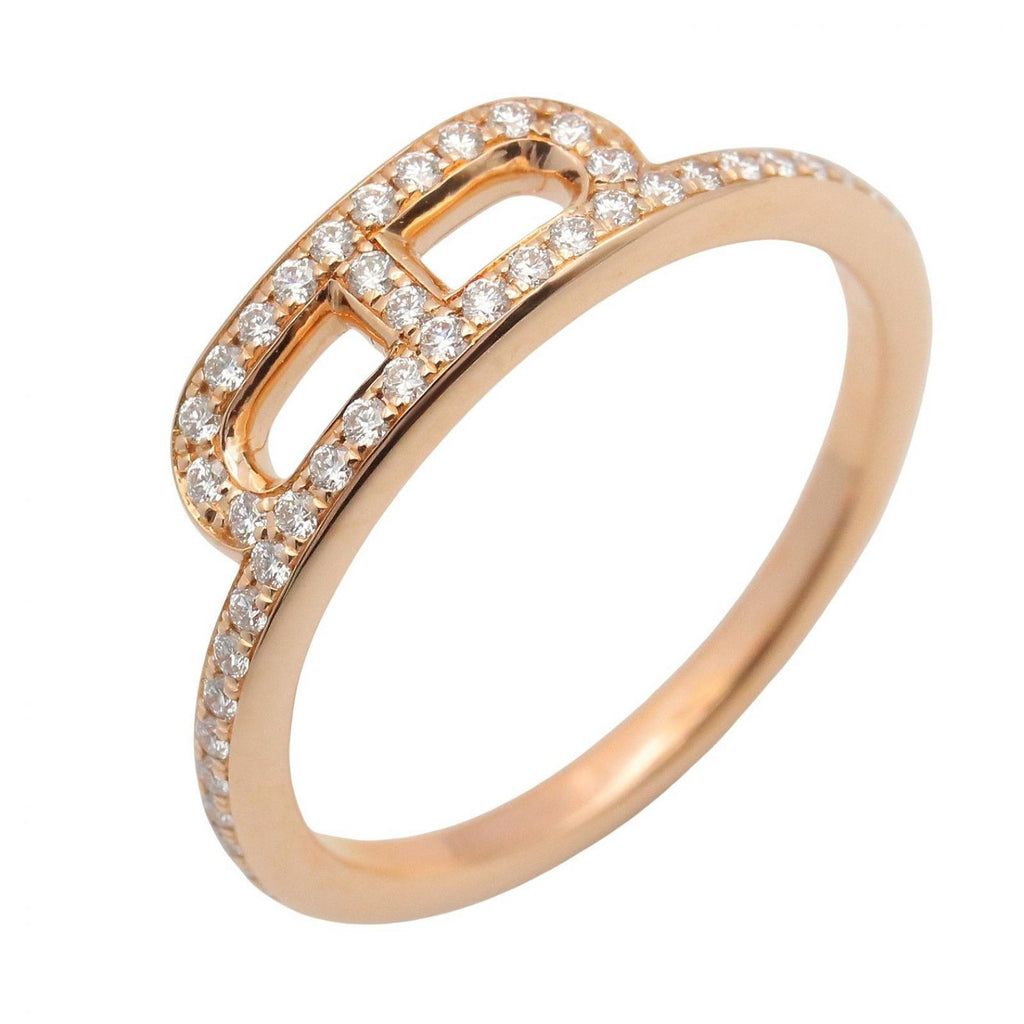 Hermes Ring Link Diamond 18k Pink Gold