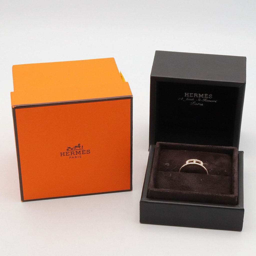 Hermes Ring Link Diamond 18k Pink Gold