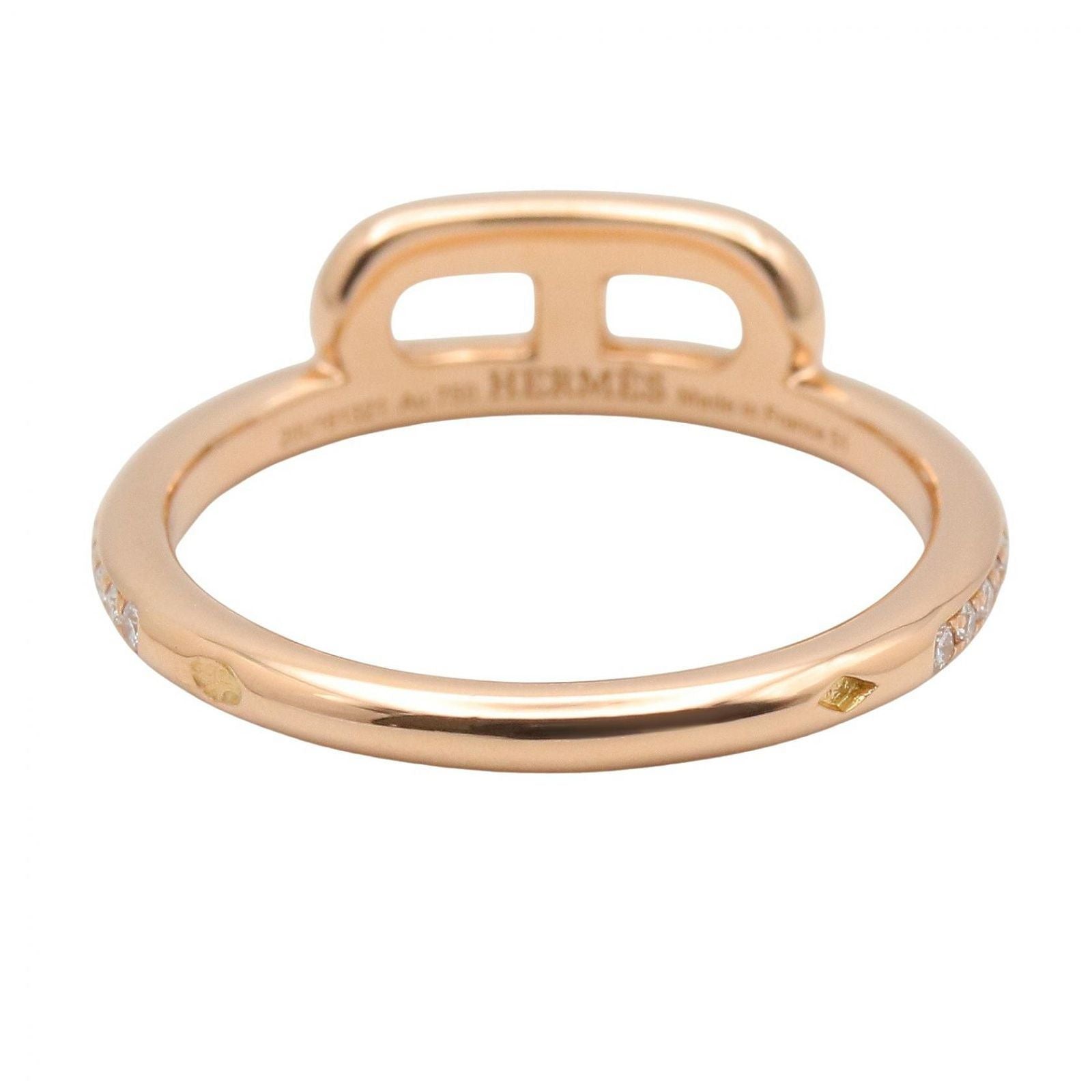 Hermes Ring Link Diamond 18k Pink Gold