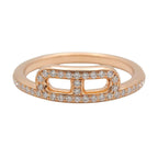 Hermes Ring Link Diamond 18k Pink Gold