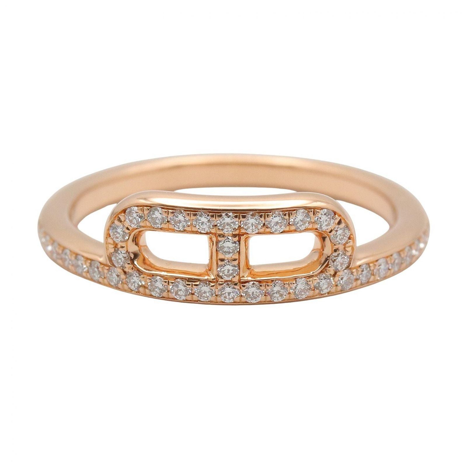 Hermes Ring Link Diamond 18k Pink Gold