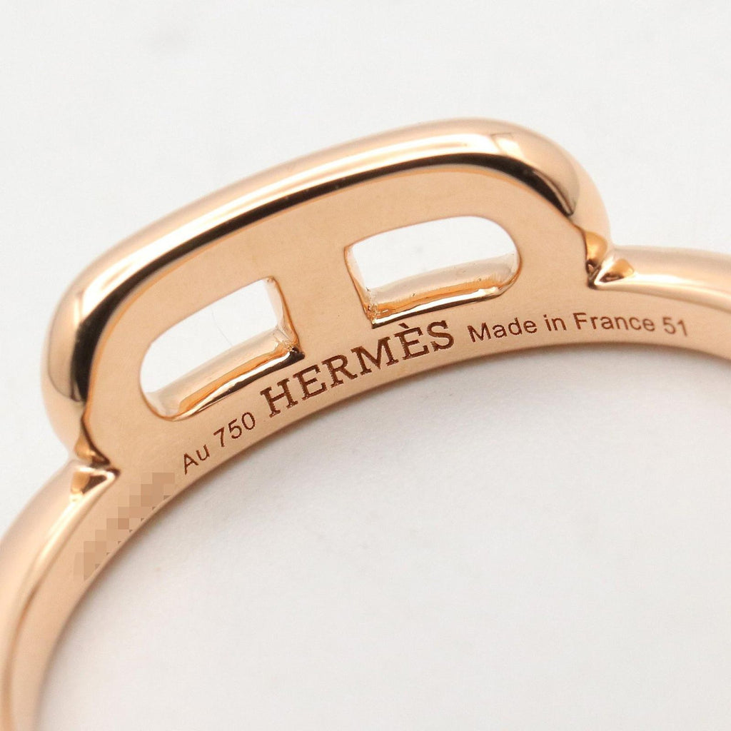 Hermes Ring Link Diamond 18k Pink Gold