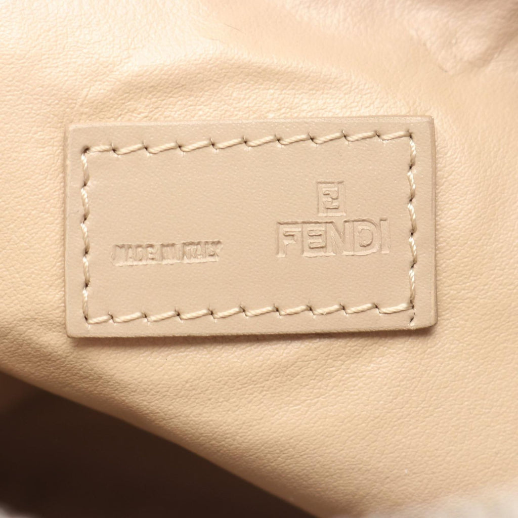 Fendi Handbag Zucchino Beige Canvas Leather Pouch — view 4