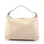 Fendi Handbag Zucchino Beige Canvas Leather Pouch