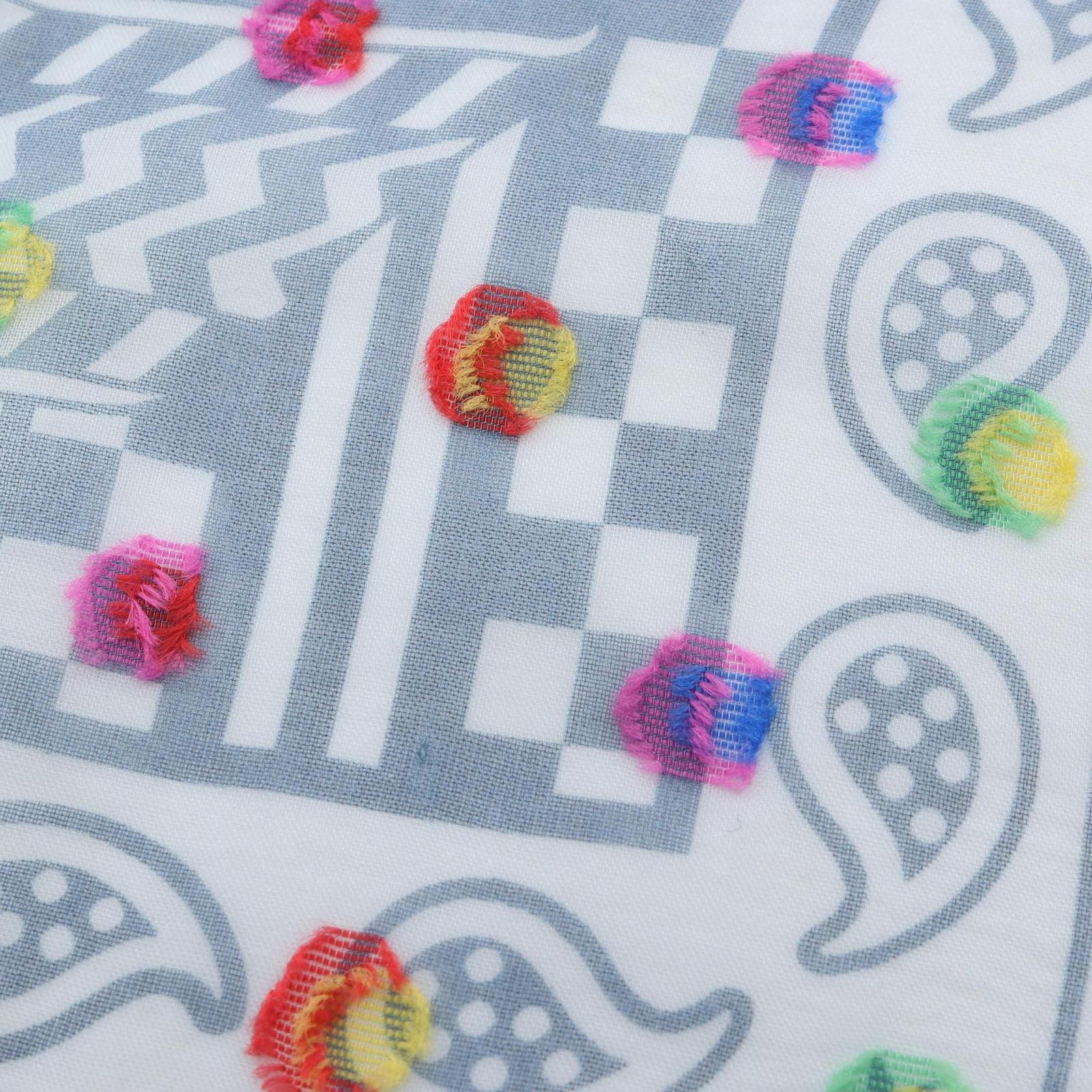 Hermes Scarf Carre 60 Sangles en Zigzag Banbana Rainbow Dot Silk — view 4