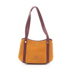 Loewe Tote Anagram Yellow Bordeaux Suede Leather Mini