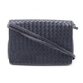 Bottega Veneta Shoulder Bag Intrecciato Navy Leather