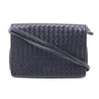 Bottega Veneta Shoulder Bag Intrecciato Navy Leather