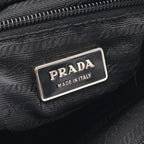 Prada Shoulder Bag Black Nylon Leather Triangle Logo — view 4