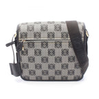 Loewe Shoulder Bag Anagram Gray Black Canvas Leather