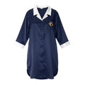 Dior Vintage Logo Embroidery Long Shirt Dress M Navy
