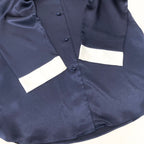 Dior Vintage Logo Embroidery Long Shirt Dress M Navy — view 5
