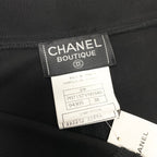Chanel Boutique Tight Skirt Logo Embroidery Stretch 38 Black 100% Rayon — view 8