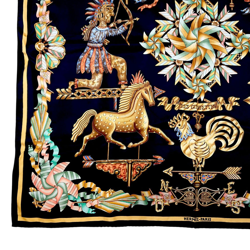 Hermes Carre 90 les Girouettes Weathervane Silk Scarf — view 3