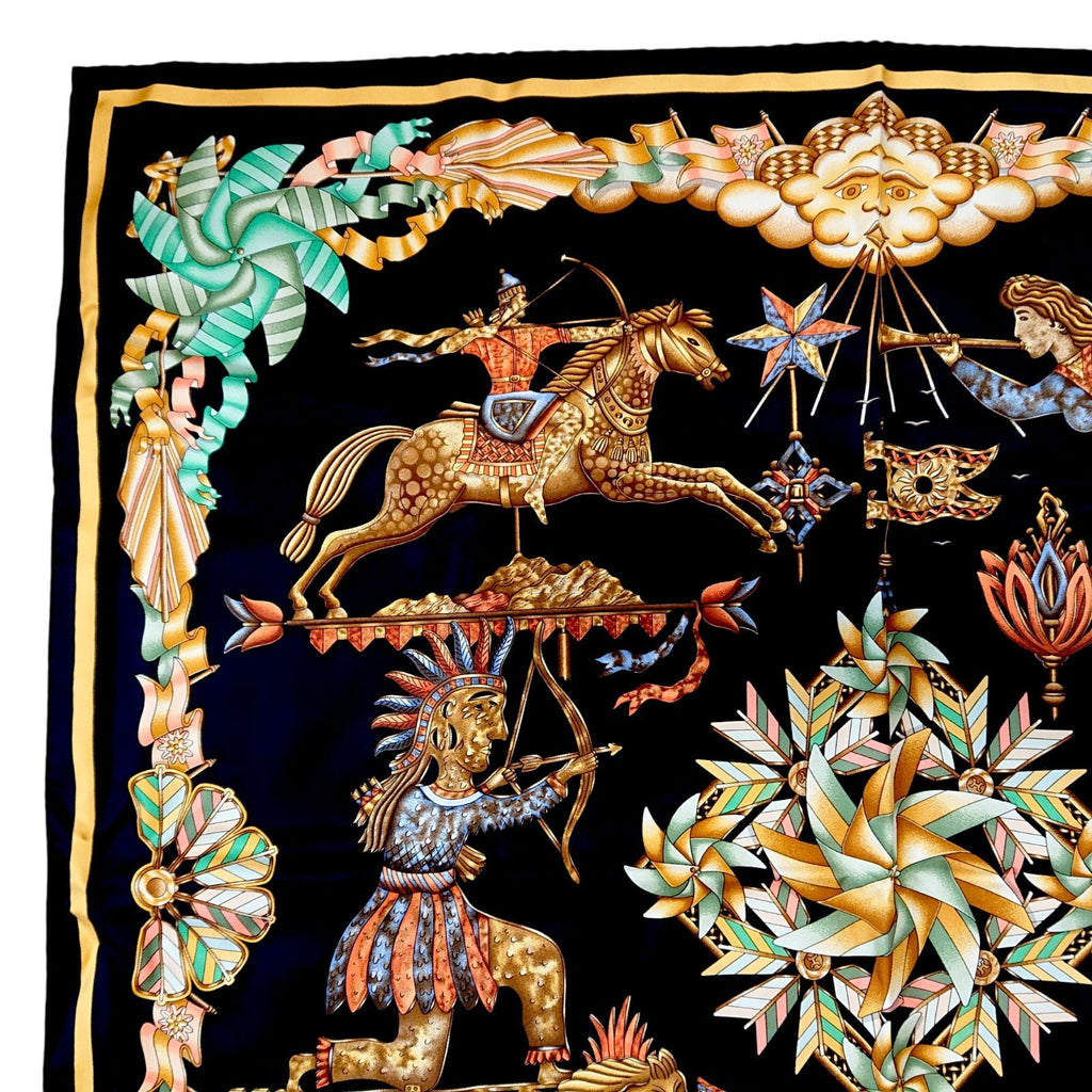 Hermes Carre 90 les Girouettes Weathervane Silk Scarf — view 4
