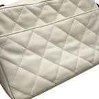 Chanel Shoulder Bag Small CC Logo Quilted Lambskin White — view 6