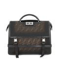 Fendi Handbag Peekaboo Zucca Business Canvas Leather 2-Way Backpack Black