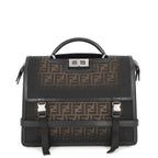 Fendi Handbag Peekaboo Zucca Business Canvas Leather 2-Way Backpack Black