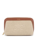 Celine Pouch Triomphe Cosmetic Canvas Leather Case