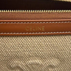 Celine Pouch Triomphe Cosmetic Canvas Leather Case — view 8