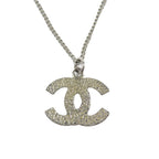 Chanel CC Logo Necklace Anine Silver Pink LadySecond — view 4