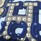 Hermes Carre 45 Scarf Electrique Silk Tsule Pocket Square Navy LadySecond — view 2