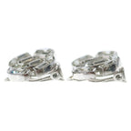Chanel CC Logo Rhinestone Bucket Earrings Silver Metal — view 4