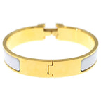 Hermes Clic Clac Bangle Bracelet Gold White — view 2