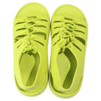 Bottega Veneta Jelly Flat Open Toe Lace Up Rubber Sandals Yellow — view 4