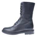 Celine Side Zip Leather les Up Ranger Boots Black