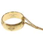Louis Vuitton Monogram LV Logo Ring Necklace Gold