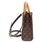 Louis Vuitton Monogram Sac Plat BB 2-Way Shoulder Bag Brown Leather Gold — view 3