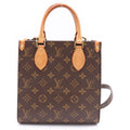 Louis Vuitton Monogram Sac Plat BB 2-Way Shoulder Bag Brown Leather Gold