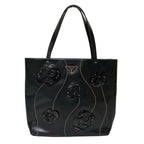 Prada Tola lelogo Plate Leather Handbag Black LadySecond