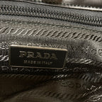 Prada Tola lelogo Plate Leather Handbag Black LadySecond — view 7
