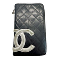 Chanel Wallet Lambskin Black Silver
