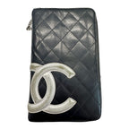 Chanel Wallet Lambskin Black Silver