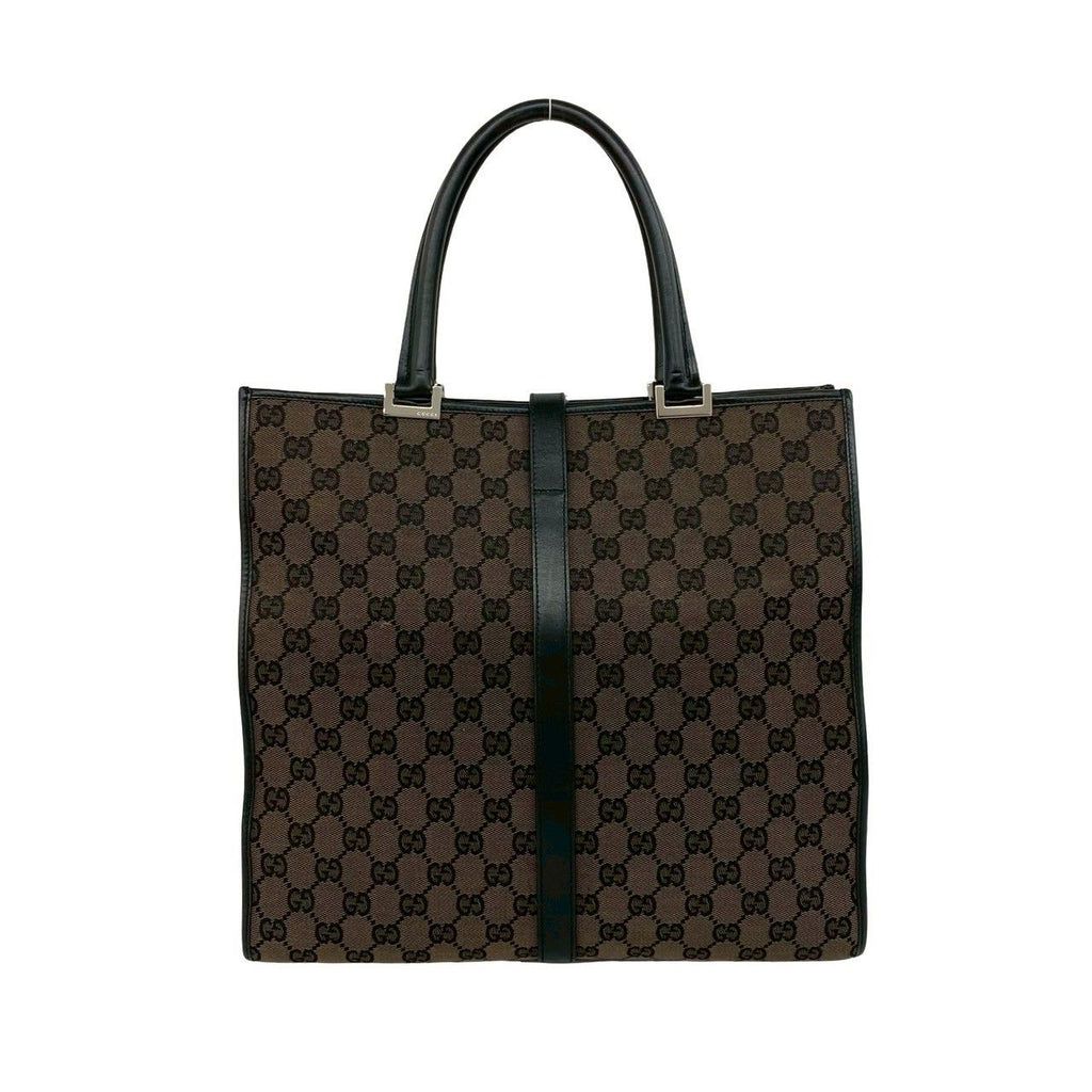 Gucci Jackie GG Pattern Leather Business Boston Bag Brown — view 3