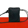 Chanel Vintage Cambon Line CC Logo Leather Mini Shoulder Bag Black