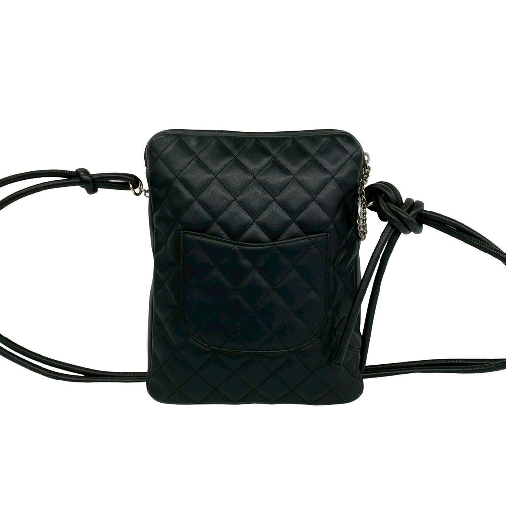 Chanel Vintage Cambon Line CC Logo Leather Mini Shoulder Bag Black — view 3