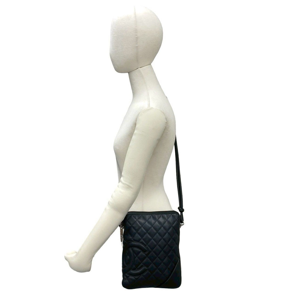 Chanel Vintage Cambon Line CC Logo Leather Mini Shoulder Bag Black — view 2