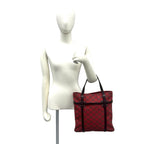 Loewe Anagram Logo All Over Pattern Leather Handbag Mini Tote Business Red Brown — view 2