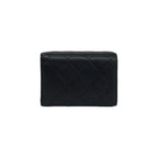 Chanel Box and Quilted CC Logo Caviar Leather Trifold Wallet Mini Black Handbag — view 2