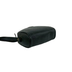 Dior Vintage CD Logo Leather Shoulder Bag Pochette Black — view 7