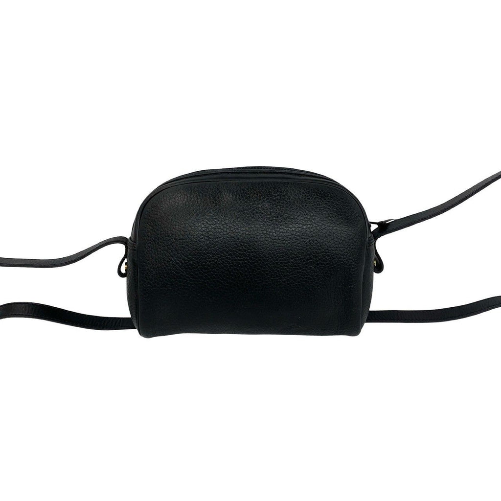 Dior Vintage CD Logo Leather Shoulder Bag Pochette Black — view 3