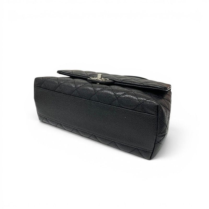 Chanel Handbag Black Silver CC Logo Quilted Top Handle — view 4
